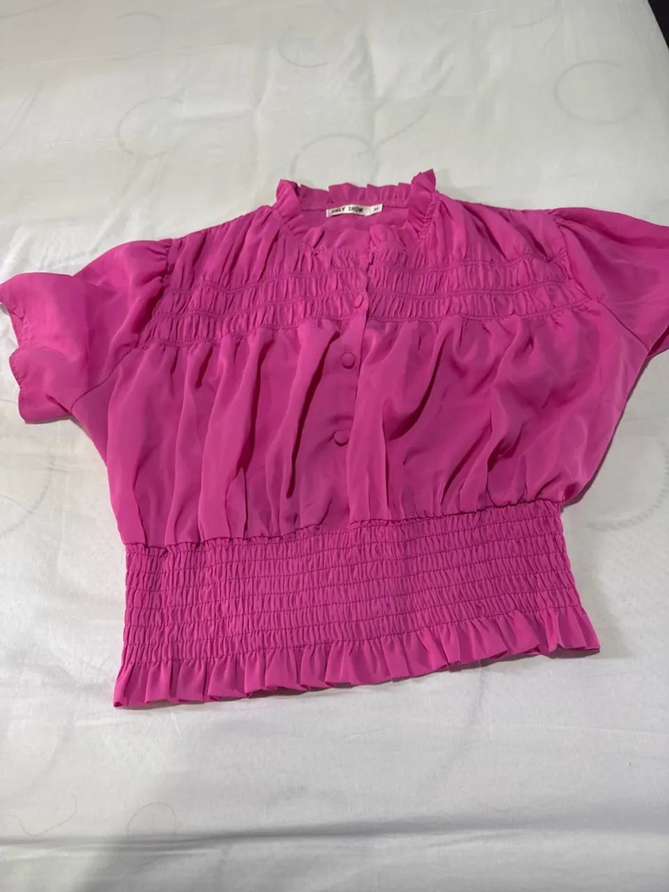 Blusa de manga curta rosa