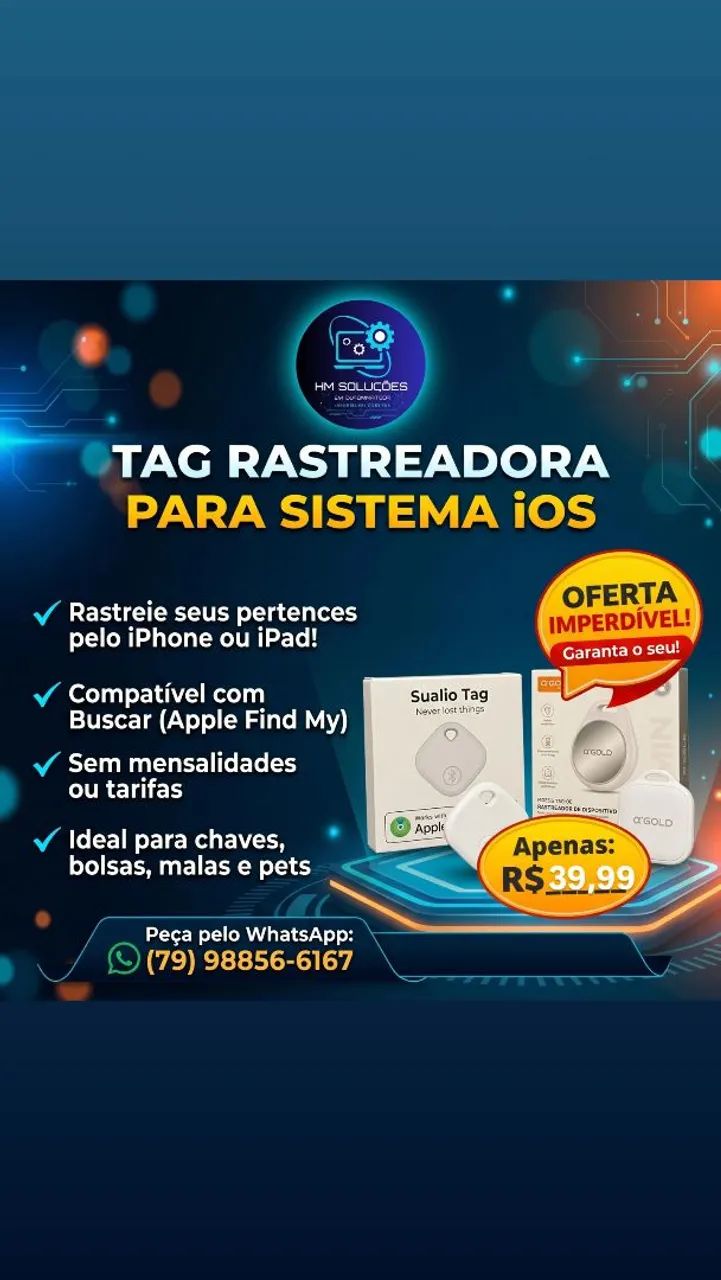 Tags para iPhone , iPad  só funciona com sistame IOS.  - Foto 4