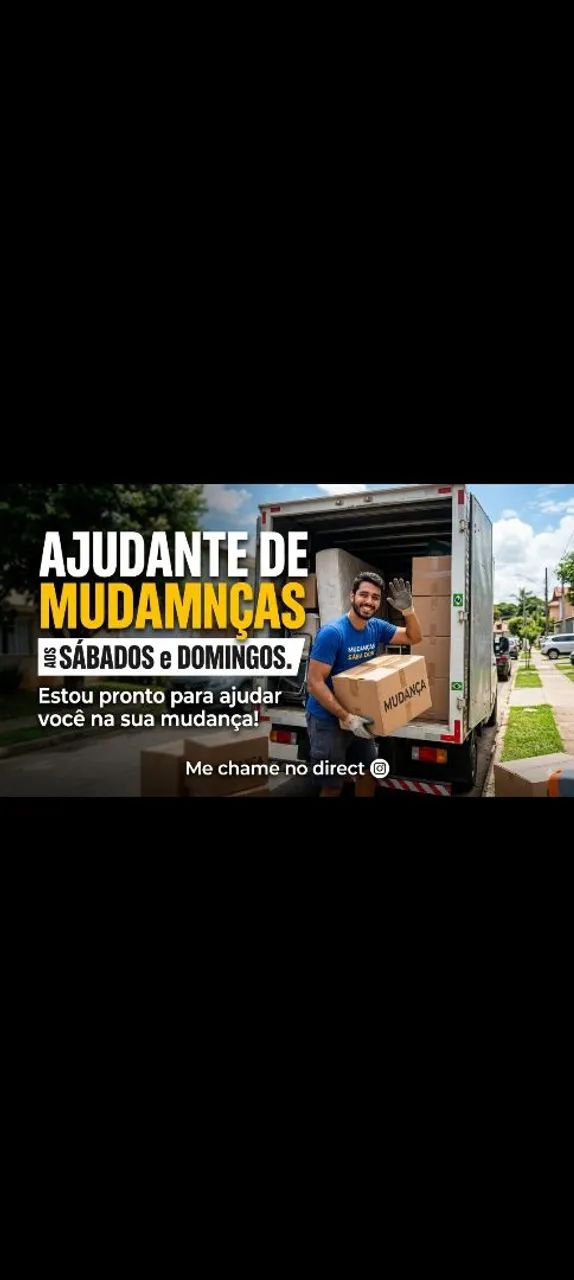 Ajudante de mudança aos sábados e domingos 