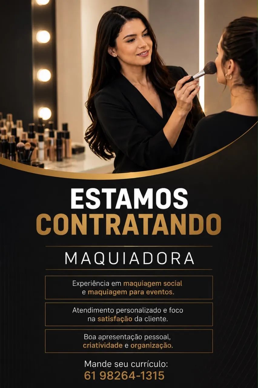 Vaga para maquiadora salão noroeste