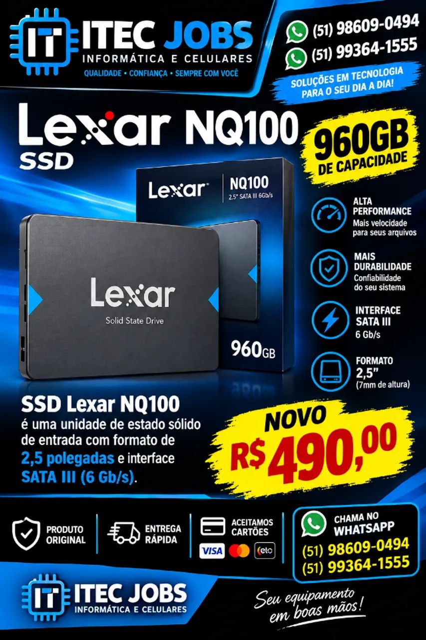 SSD Interno Lexar Nq100 960gb 2.5Polegadas Sata Iii 6gb/s - - Foto 2