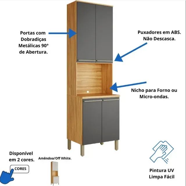Paneleiro 100% MDF Micro Napoli  - Foto 4