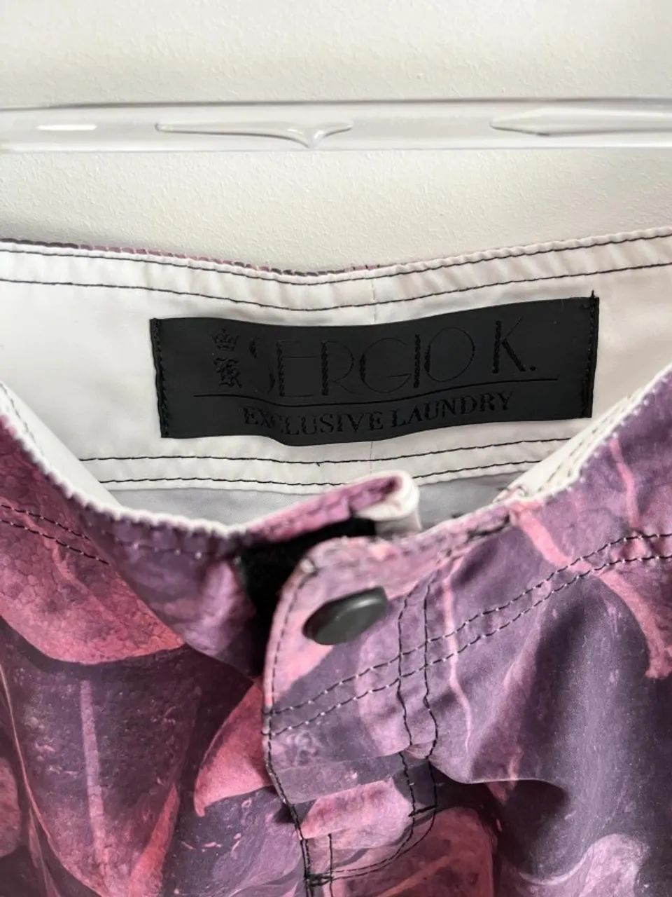 Short Masculino Sergio K Original Vintage Tactel Roxo - Foto 4