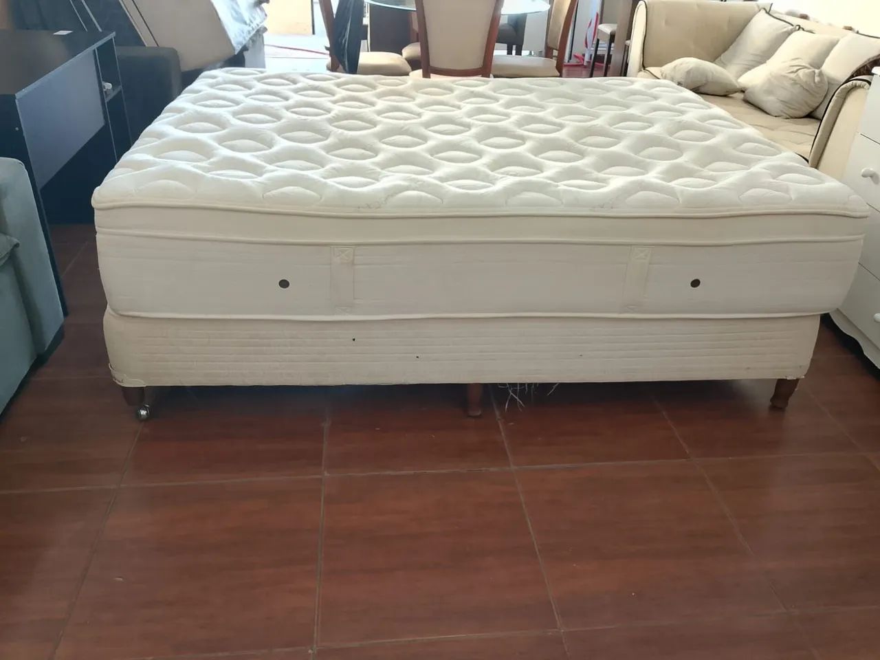 Cama box Queen size colchão simons molas ensacadas bambu  - Foto 5