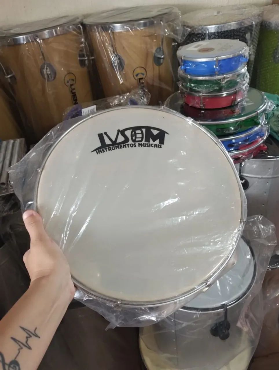 Pandeiro 12" polegadas Madeira super leve Profissional na promoção  - Foto 5