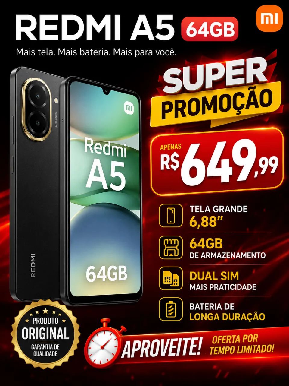 REDMI A5 MELHOR PREÇO DA BAIXADA 