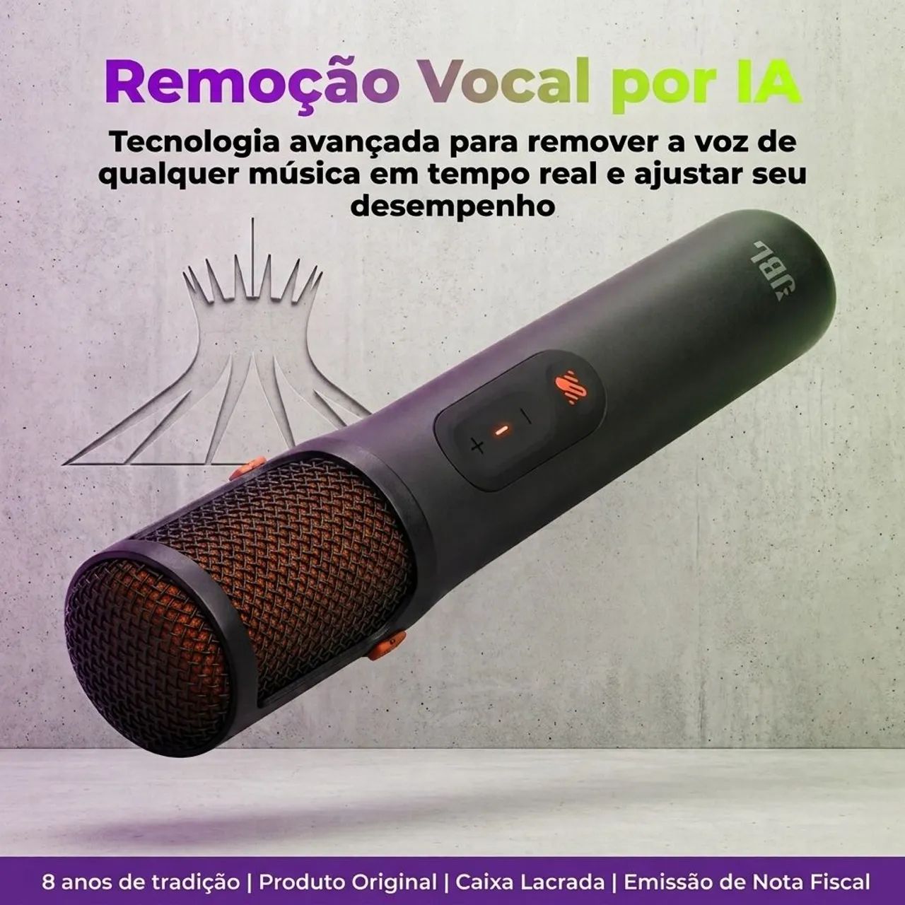 MICROFONE SEM JBL EASYSING MICS COM REMOÇÃO VOCAL IA | ORIGINAL  - Foto 2