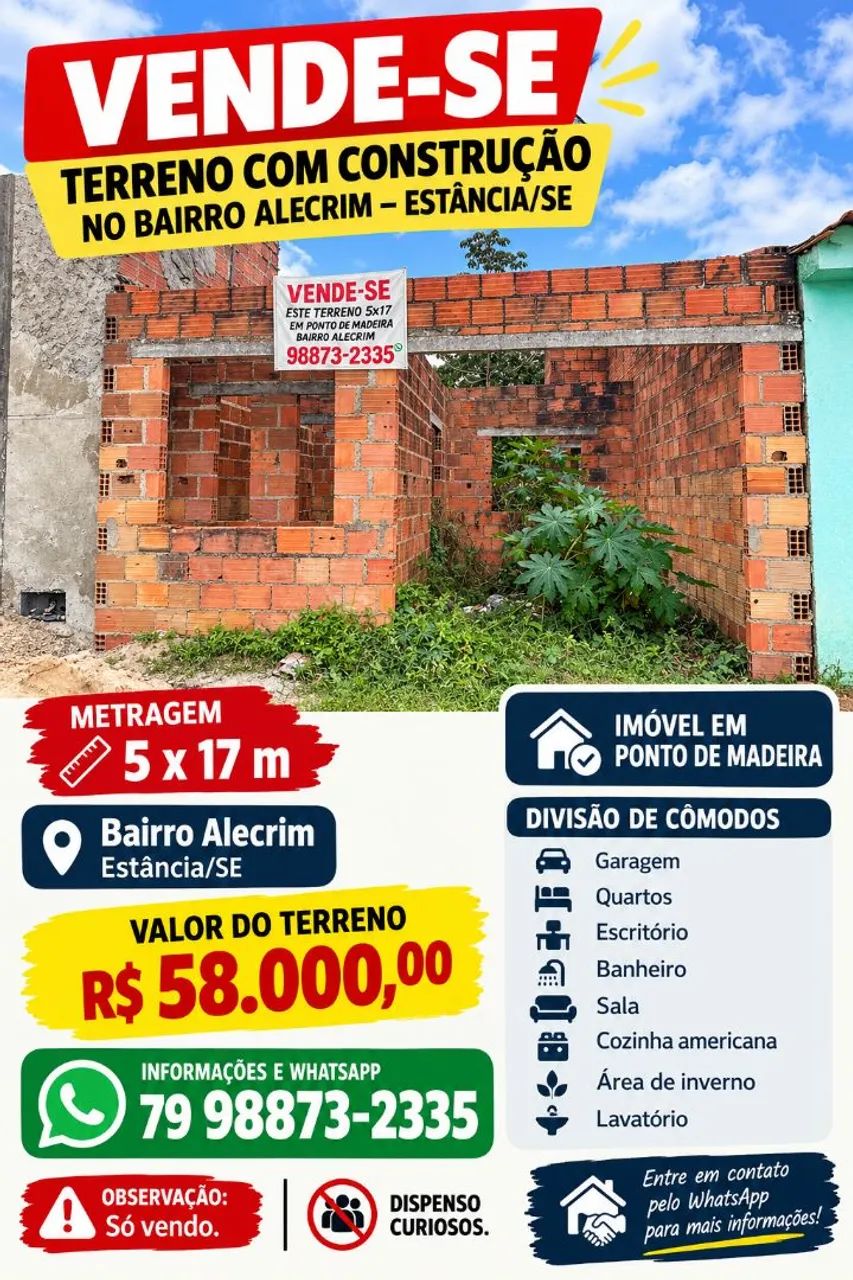 Terreno no alecrim - Estância/Se