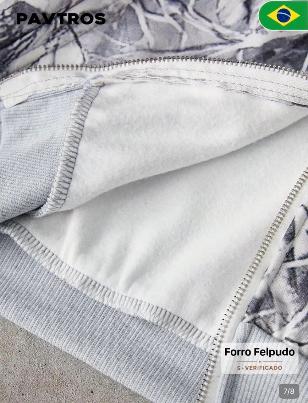 Blusa moletom estampa camuflada com ziper, nunca usada - Foto 2