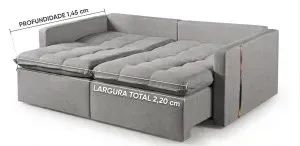 Sofá Cama Gana Castor Novo - Foto 3