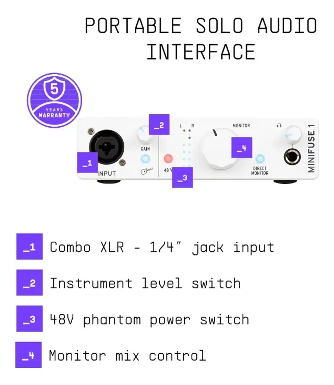 Interface De Áudio Usb Arturia Minifuse 1 Para Gravação - Foto 4