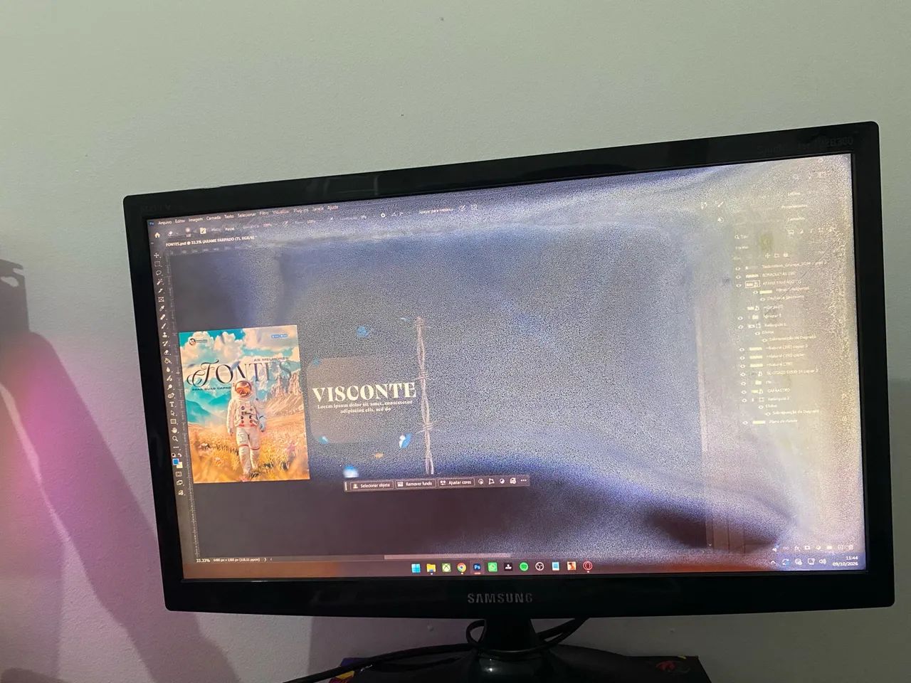 MONITOR SAMSUNG FULL HD - 21,5 POLEGADAS (COM DEFEITO NA TELA, MAS FUNCIONANDO) - Foto 2