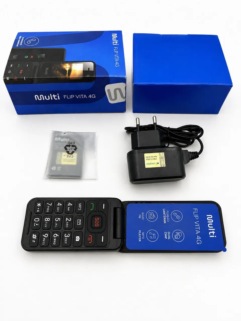 Celular Flip Dual Chip 4G - Preto - Celulares e Smartphones - Vila