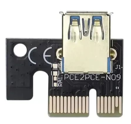 Placa Pci-e Express Riser Ver009s Usb 3.0 Extensor Ethereum Cor Vermelho - Foto 5
