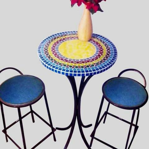 Conjunto mesa bistro mosaico sob medida - Foto 2