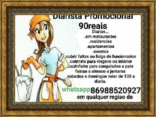 Diarista promocional 90 reais