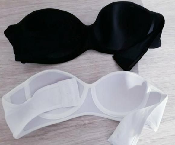 Par de sutiãs tomara que caia Preto e Branco - Foto 2