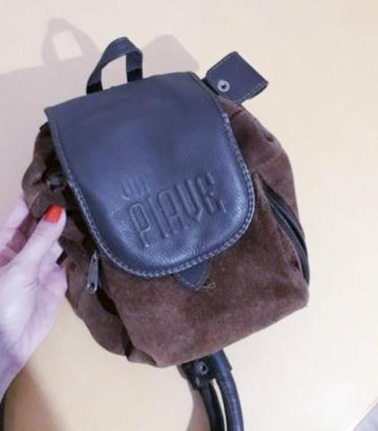 Mochila em couro marrom Via Piave