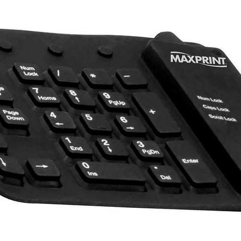 Teclado USB Flexível Preto Maxprint - Foto 3