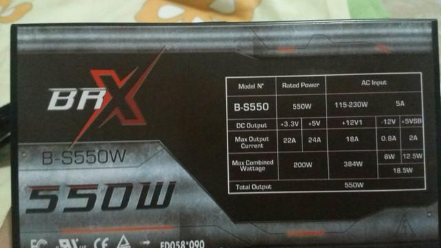 Fonte Gamer 550w Brx fontes (Leia a descrição) - Foto 3