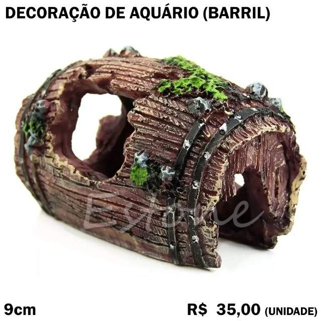 Barril Decoração de Aquário