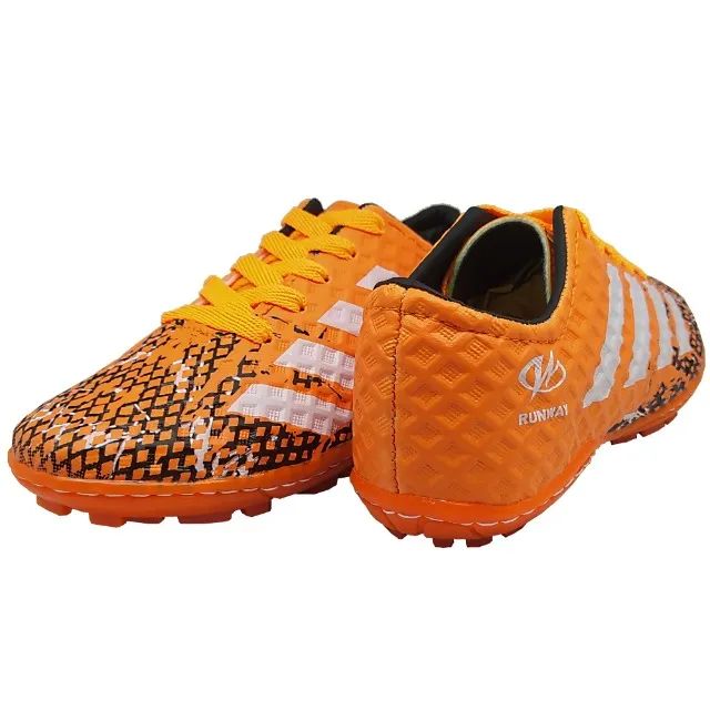 Chuteira Society Infantil Juvenil Sintética Laranja Runway - Foto 4