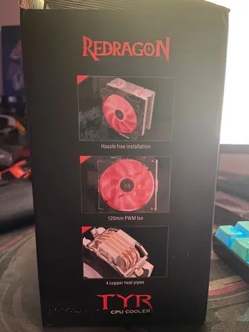 Cooler Processador Redragon Tyr 120mm Led Vermelho - Foto 2