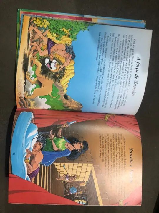 Bíblia sagrada para crianças, livro raro, capa dura, totalmente ilustrado.  - Foto 5