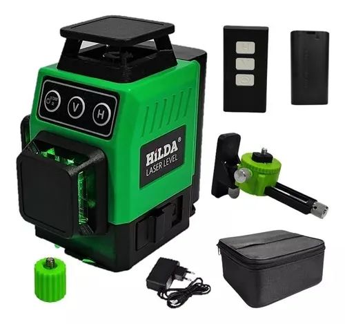 Nível a Laser 4D 12 Linhas Verde + Suporte + base elevada Profissional com controle remoto - Foto 2