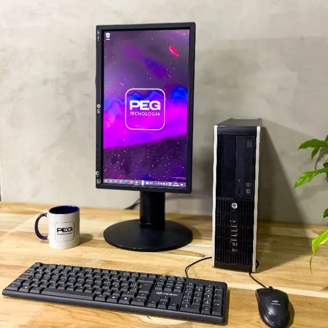 Computador Completo HP I5 8Gb SSD 240Gb e Monitor LG 19 Pol Rotação Vertical*