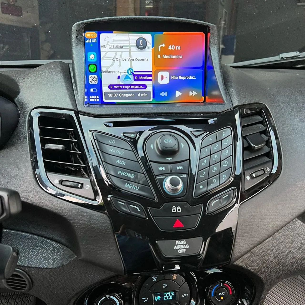 Multimídia ford new fiesta 9 polegadas Carplay sem fio Android auto  - Foto 2