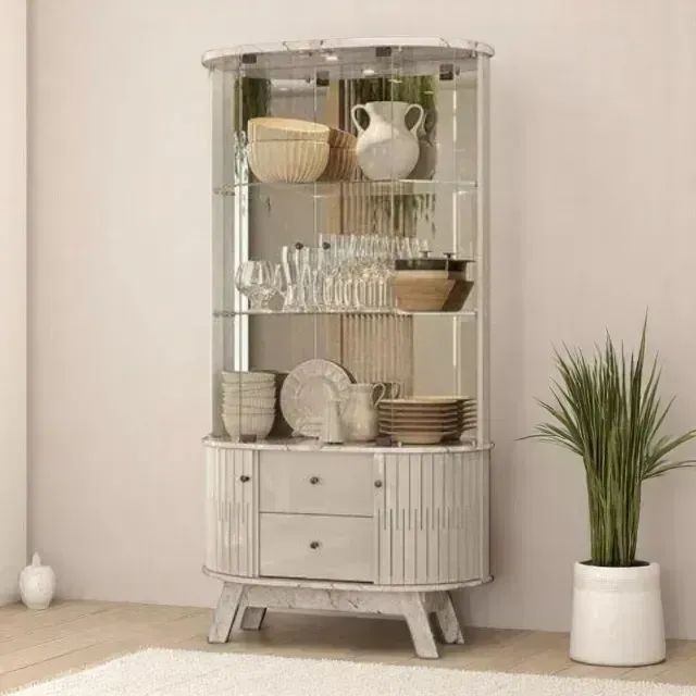 Cristaleira Calacata/Off White pronta entrega