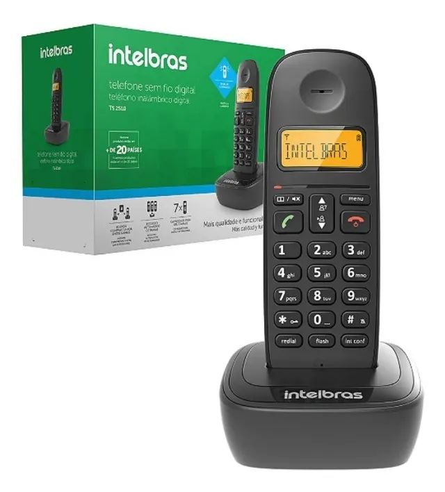 Telefone Sem Fio Digital Ts 2510 Preto Intelbras