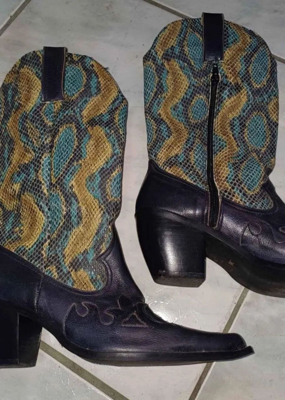 Botas Country Cobra Couro Legítimo - Foto 5