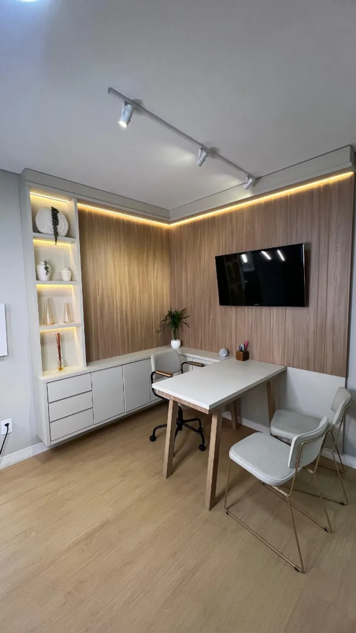 Painel MDF Escritório + Mesa + Armários
