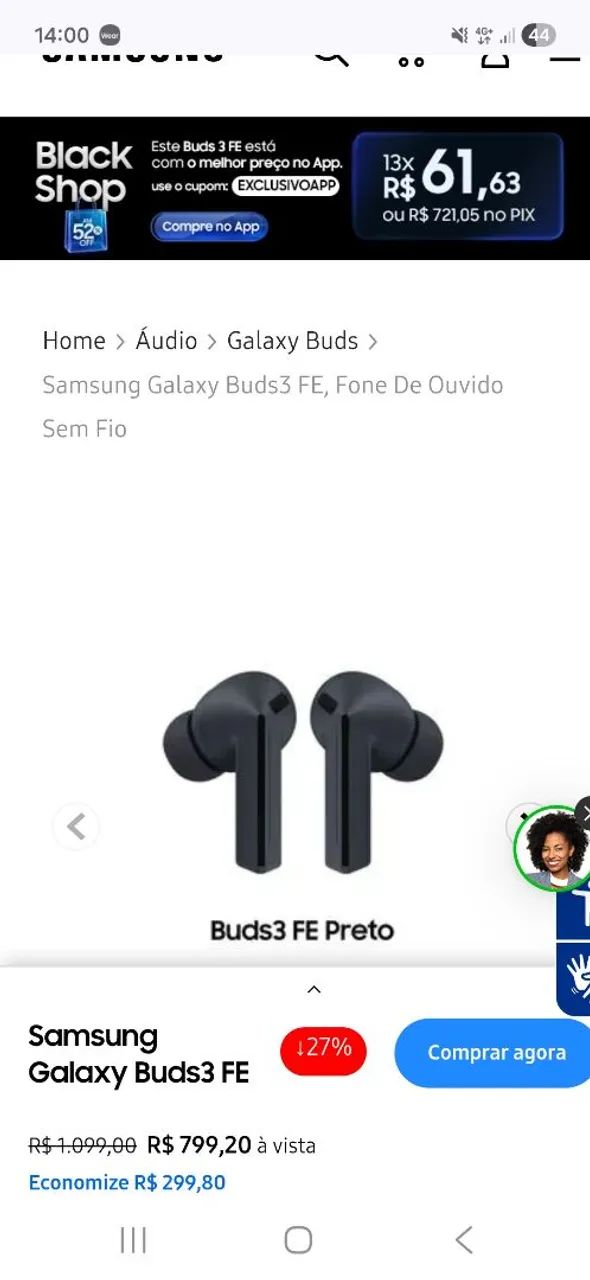 Fone de Ouvido sem Fio - Samsung Galaxy Buds 3 FE - Foto 3