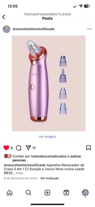 Aparelho Removedor de Cravo 5 em 1 C/ Sucção a Vácuo Novo