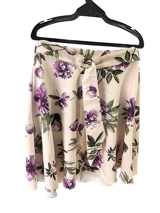 Saia Midi Floral com Cinto - Mustache Store