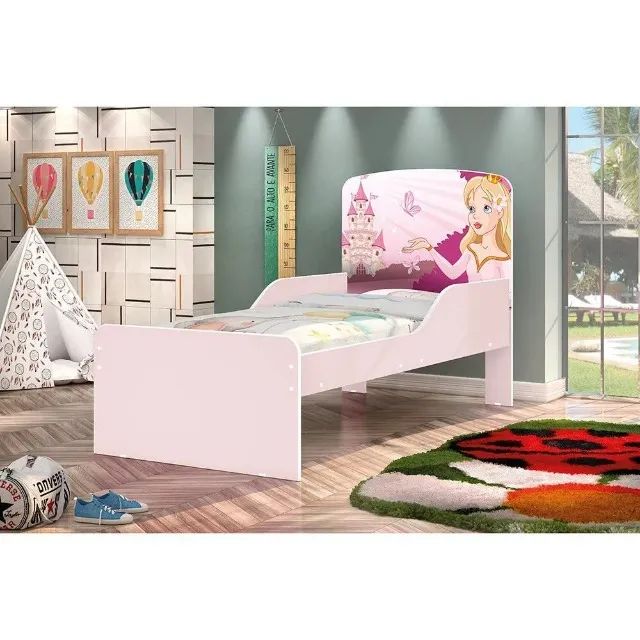 Cama Infantil Solteiro 100% MDF Nicole Princesa novo fazemos entrega