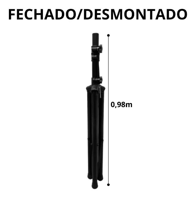 Par de Tripé Telescópico para Caixa de Som - Vector TCM-01 Preto - Foto 3