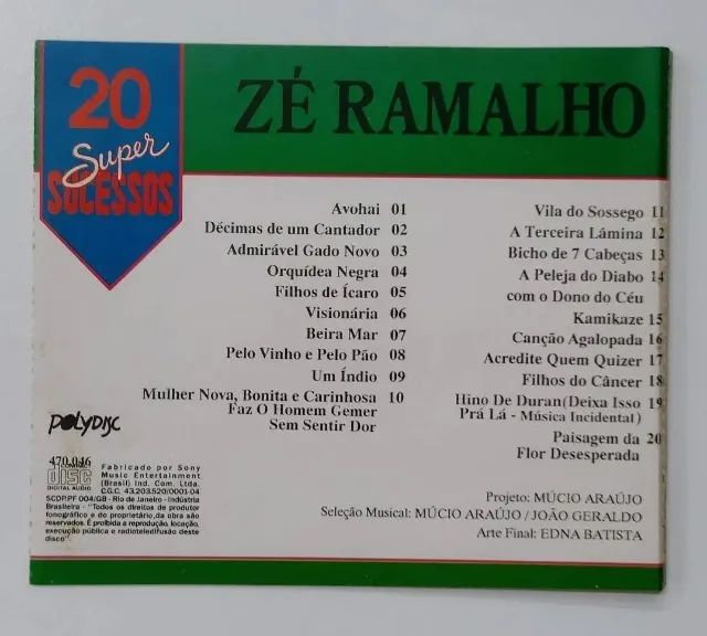 CD Zé Ramalho 20 Super Sucessos - Foto 2