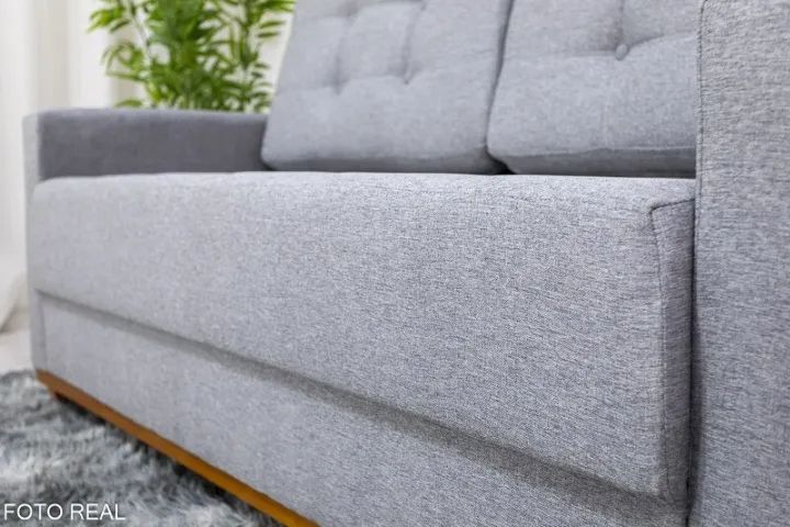 Sofá Living Áustria 1.70m Linho Cinza Frete Grátis - Até 12x - Foto 4