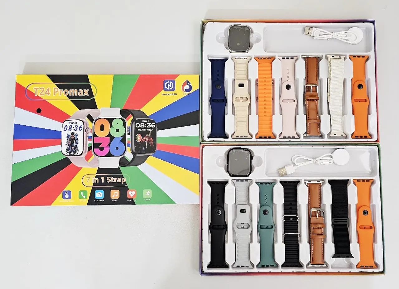 Smartwatch T24 Promax + 7 Pulseiras