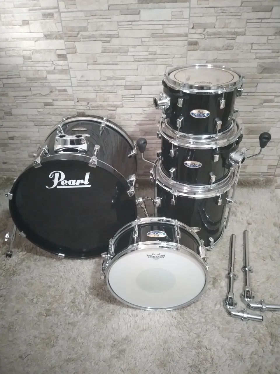 Bateria Pearl Decade Maple Seminova (Black Ice, Shell pack) - Foto 2