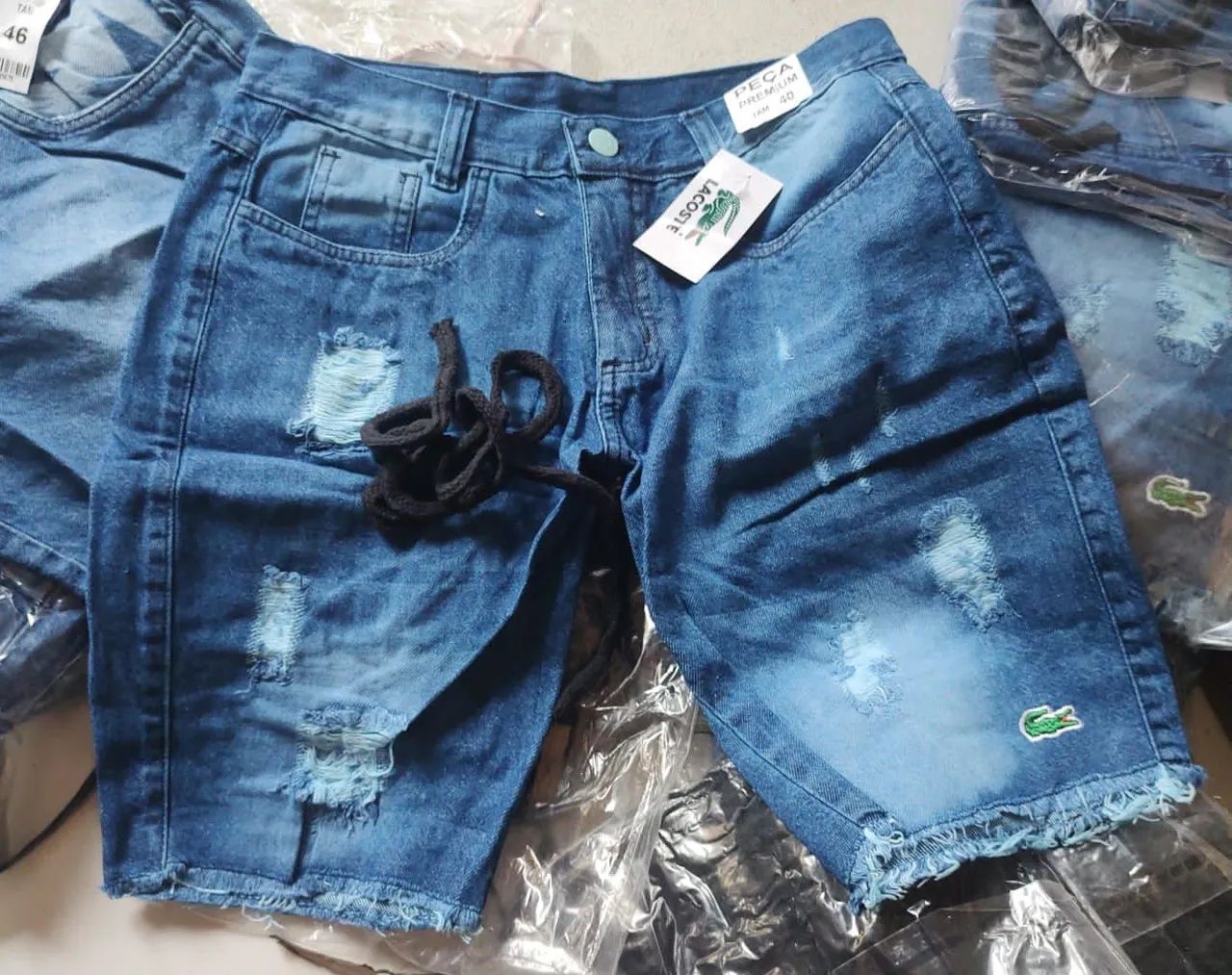 Bermuda jeans com cordão e sem cordão Premium  - Foto 4