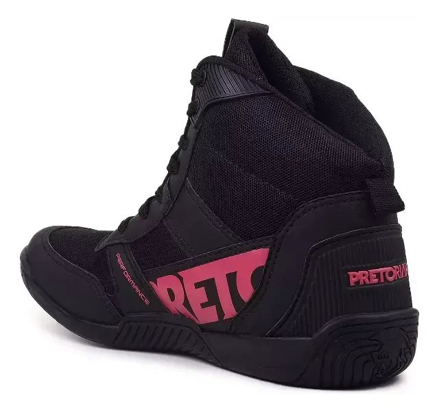 Tênis Esporte Pretorian Preto Com Letras Rosa - Número 43 - Foto 3