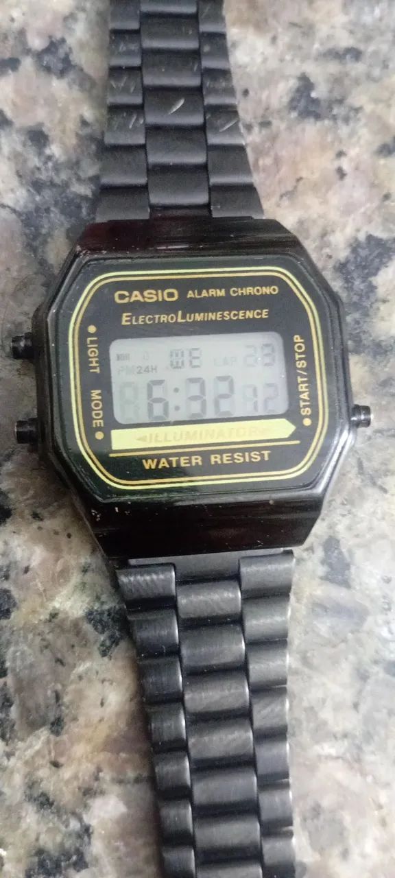 Relógio Casio Illuminator , Original ,   Preto ,  Pulseira de aço regulável com trava  - Foto 2