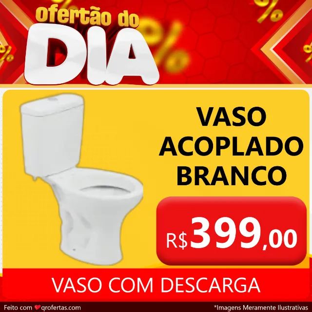 VASO ACOPLADO ( VASO + BACIA ACOPLADA ) BRANCO  - Foto 5