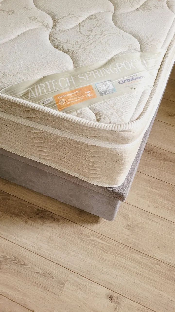 Cama Box com baú Ortobom tamanho solteirão 