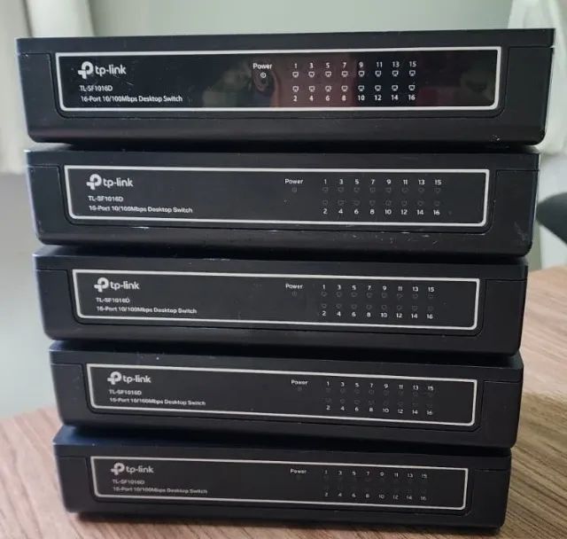 Kit 3 Switch TP-Link 16 Portas Funcionando Perfeito